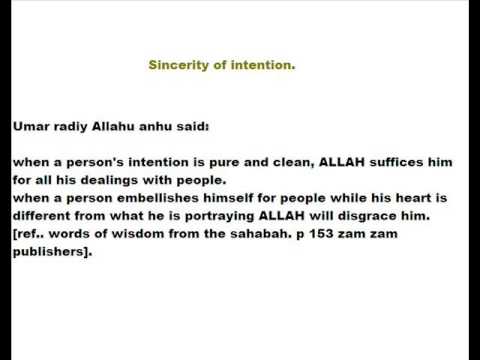 Sincerity of intention