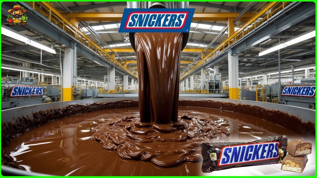 Snickers Mega Factory:  How Snickers are Made in Chocolate Factory with Food Processing Technology