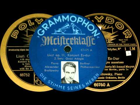 Alexander Brailowsky plays Liszt Piano Concerto No.1 (1928) Video
