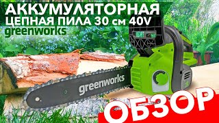 Обзор на пилу аккумуляторную цепную Greenworks 30 см 40V G40CS30II 2007807