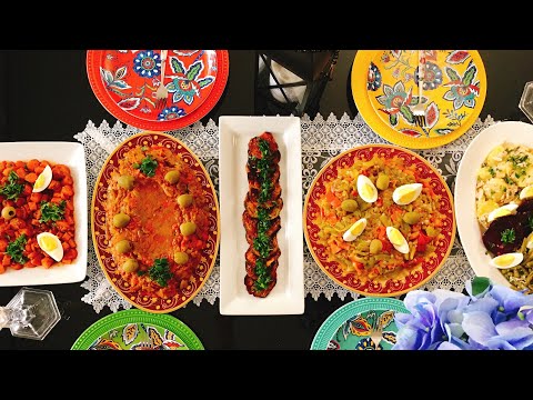 Five Vegan 🇩🇿side dishes or salads or mezze ( the most popular Algerian recipes 🇩🇿)سلطات جزايرية