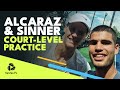 Carlos Alcaraz & Jannik Sinner Court-Level Practice Set | Montreal 2022