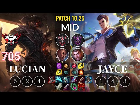 JDG 705 Lucian vs Jayce Mid - KR Patch 10.25