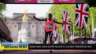 Download lagu Sabastian Sawe broke marathon world record at London Marathon, winning race with a time of 1:59:30.. mp3