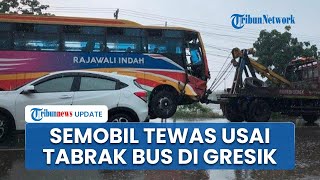 Mobil Rombongan Umrah Kecelakaan Maut di Gresik, Seluruh Penumpang Tewas Usai Oleng Tabrak Bus