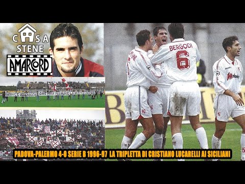 PADOVA-PALERMO 4-0 TRIPLETTA DI CRISTIANO LUCARELLI SERIE B 1996-97 FRAMMENTO A TUTTA B #CASASTENE