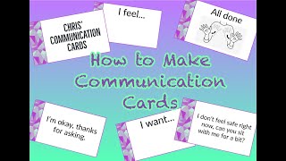 How to Make Communication Cards- Mental Health & Autism