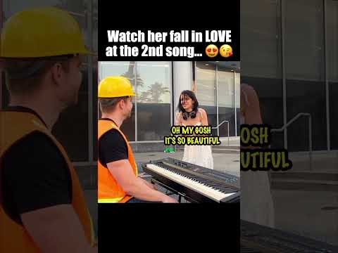 Construction Worker impresses girl with piano skills...  👀