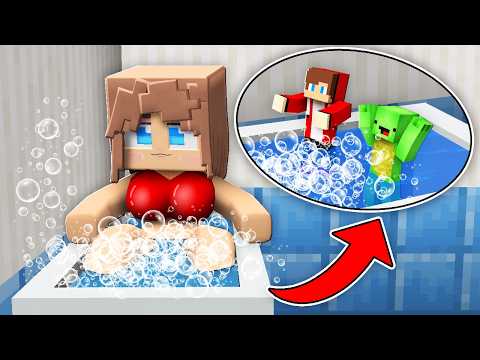 JJ and Mikey HIDE inside JJ Girl`s BATHROOM! But JJ`s Girl CAUGHT them in Minecraft - Maizen