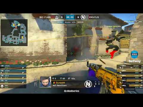 EnVyUs vs BIG. tabseN quad kill with the p250 to steal the round Inferno. ESG Tour Mykonos 2017
