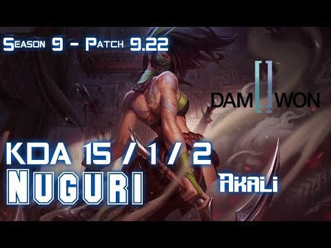 DWG Nuguri AKALI vs RUMBLE Top - Patch 9.22 KR Ranked