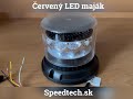 Červený LED maják 12/24V - 24x 3W LED / na pevnú montáž / ECE R10 (ø133 x 110 mm) - Video Youtube