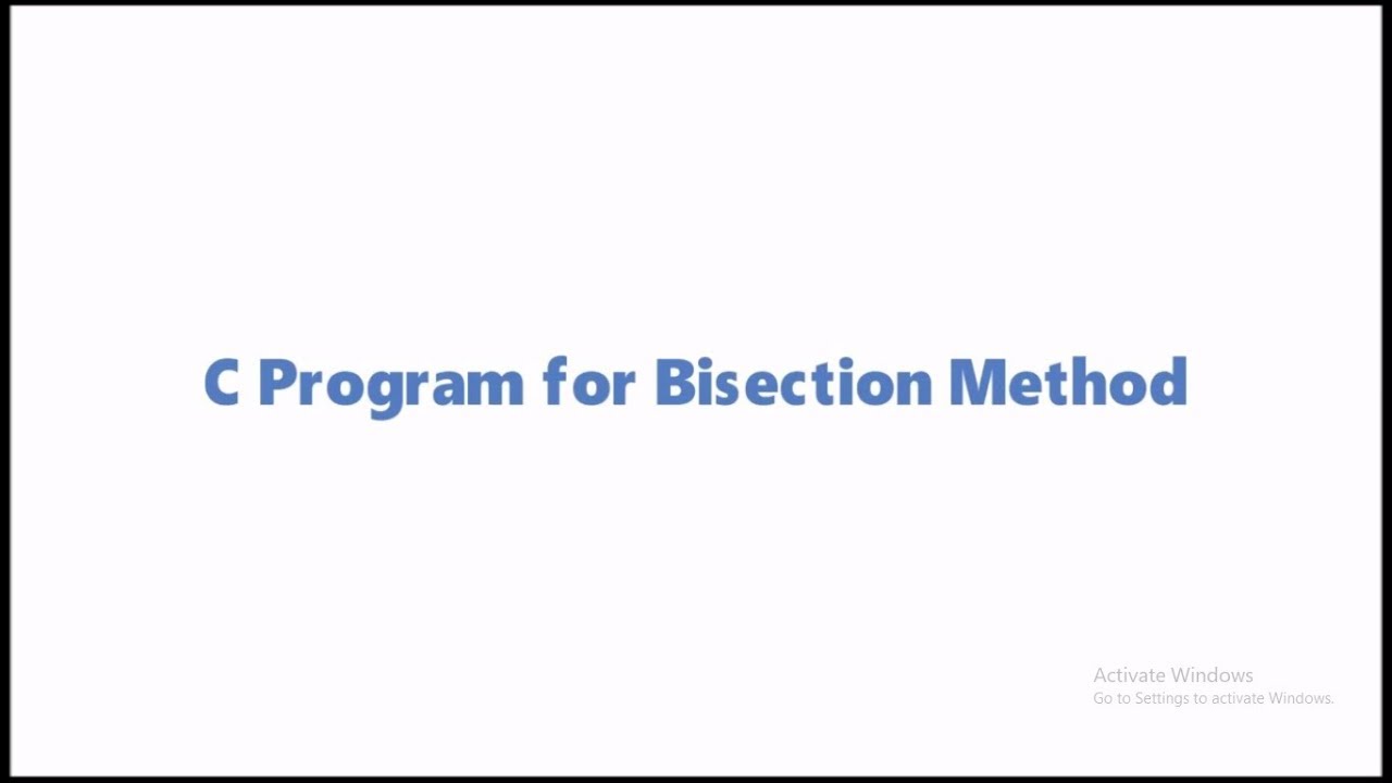 C Program for Bisection Method
