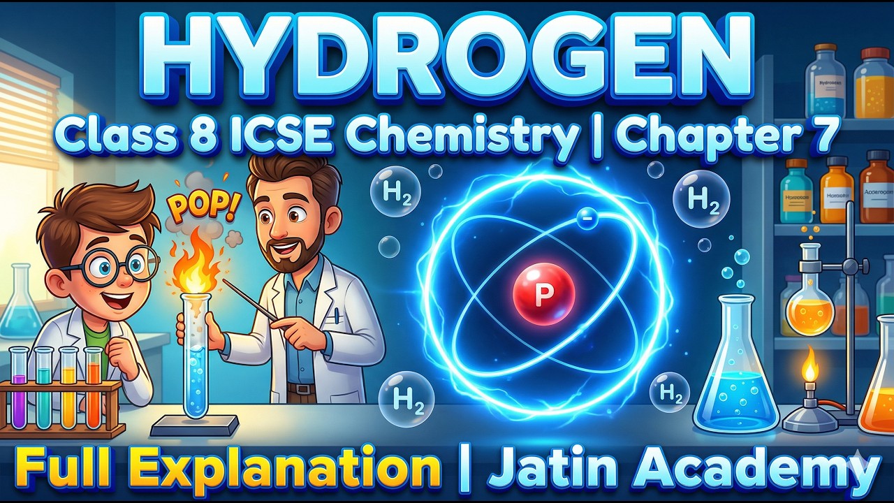 Chapter 7 Hydrogen class 8th ICSE chemistry in hindi @jatinacademy