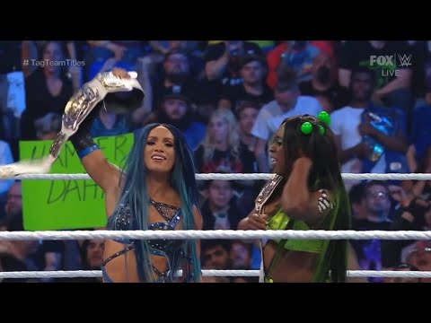 Wwe Smackdown 5/13/22 Sasha banks & Naomi vs Natalya & Shayna Bazler womens tag team championship
