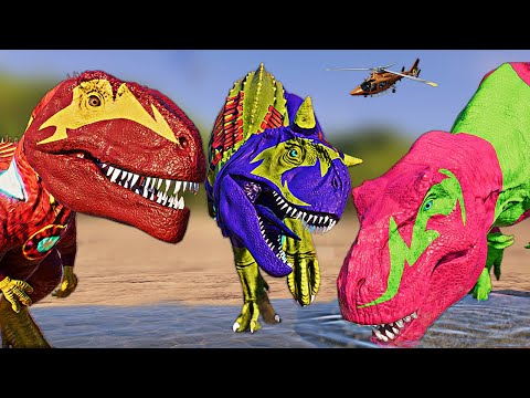 MAX EGG Carnivores! Spider-Man Scorpios Rex Vs Giganotosaurus & T-REXES - Jurassic World Evolution 2