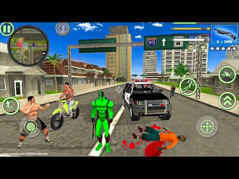 Green Deadpool Rope Hero Vice Town #22 - Cops Vs Gangster War - Android Gameplay