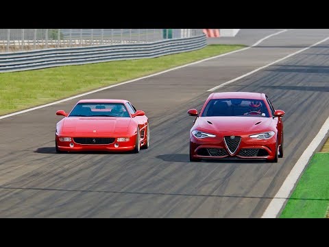Alfa Romeo Giulia Quadrifoglio vs Ferrari 355 F1 Berlinetta