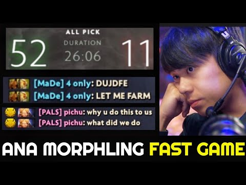 ANA Fast Game destroyed Enemies with Full Agility Build Morphling Dota 2