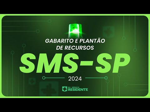 Live de Correção, Gabarito e Plantão de Recursos SMS-SP 2024 | Eu Médico Residente