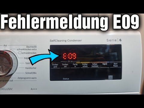 Fehlermeldung E09 Bosch Siemens Wäschetrockner Fehlercode E09
