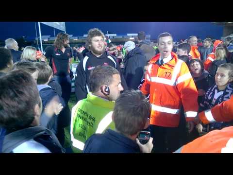 Bristol v London Welsh 4th June 2014.  Very Irate Woman swearing at London Welsh players.