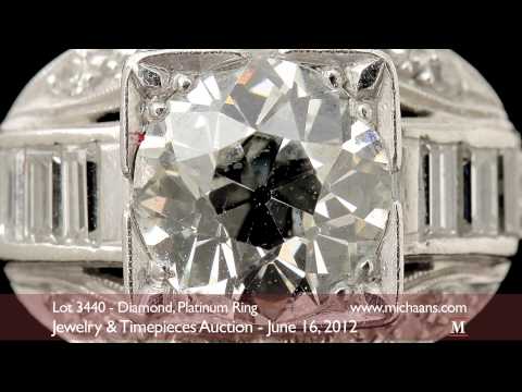 1.70 ct Old European Cut Diamond, Platinum Ring
