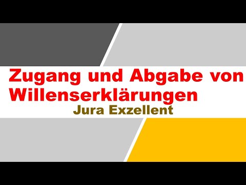Jura Klausurwissen - Abgabe und Zugang der Willenserklärung