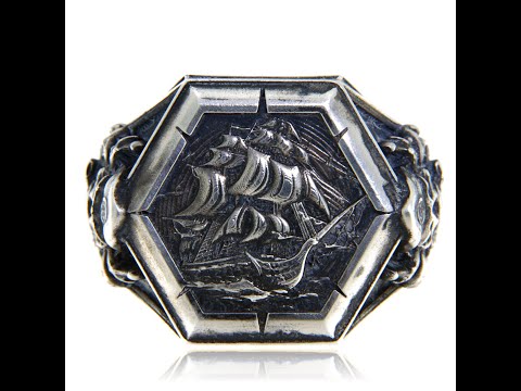 Inel Argint 925 Masiv Barbatesc Captain Morgan - Forta si Aventura