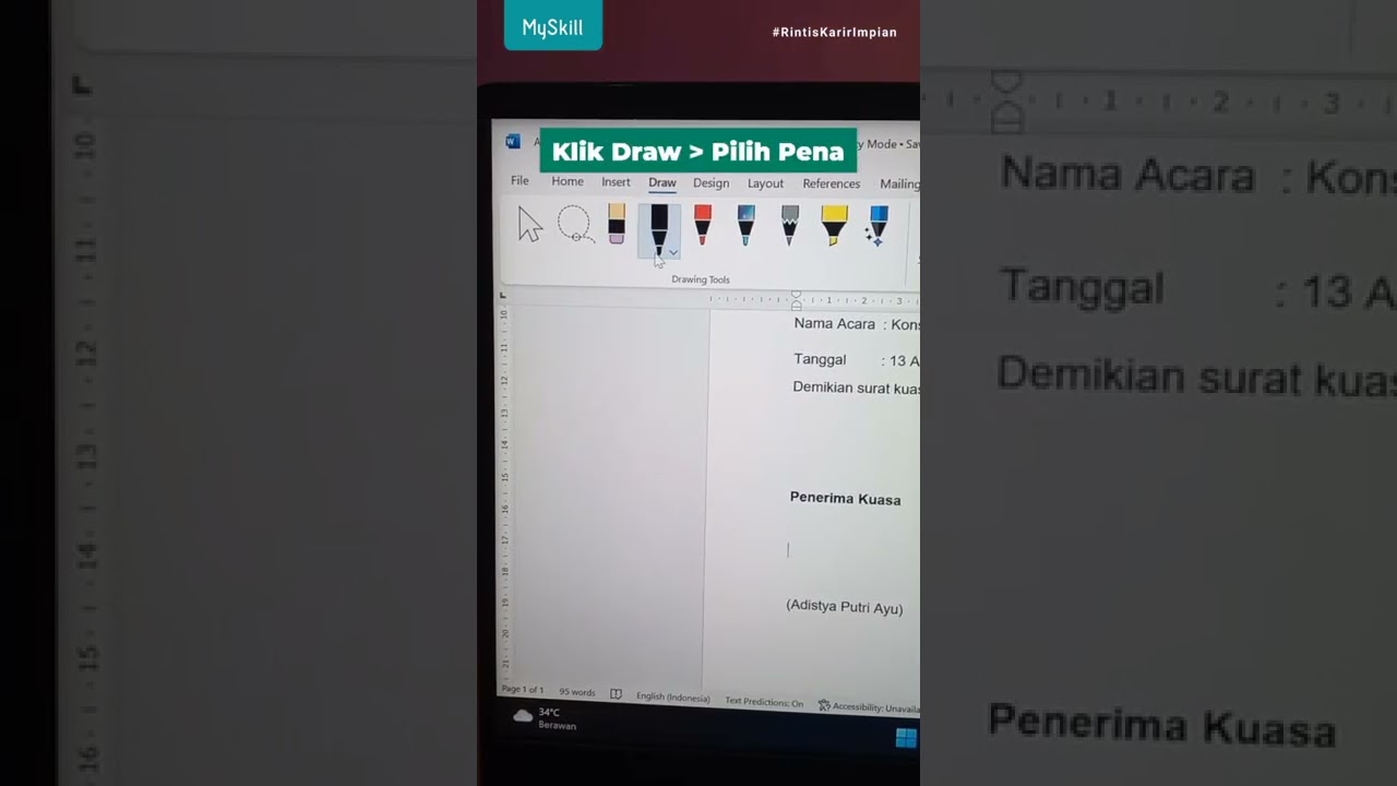 Bikin Tanda Tangan Langsung di Microsoft Word #myskill #shortvideo #microsoftword #tutorial