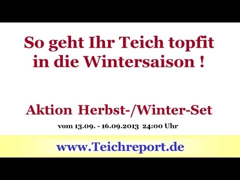 Herbst Winter Set - Teichreinigung im Herbst - Teichschlamm entfernen - Info Video
