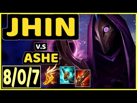 ICE (JHIN) vs ASHE - 8/0/7 KDA BOTTOM ADC CHALLENGER GAMEPLAY - KR