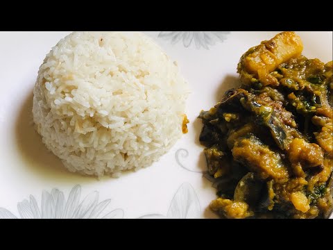 Aloo Baingan with White Rice recipe.