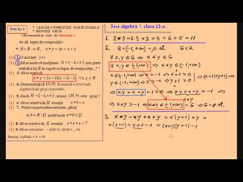 Test Algebra - Clasa a XII-a Tehnologic