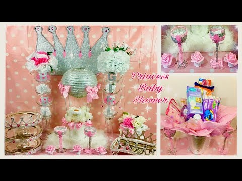 DIY/ Pink Princess Girl Baby Shower Decor Table/...