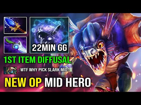NEW OP MID HERO 1st Item Diffusal Mana Burn Slark EZ 22Min GG Nonstop Godlike Dota 2