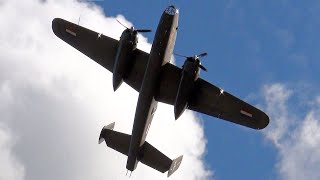 Beautiful Sounds as WW2 B-25 Mitchell Bomber Purrs Over on Takeoff
