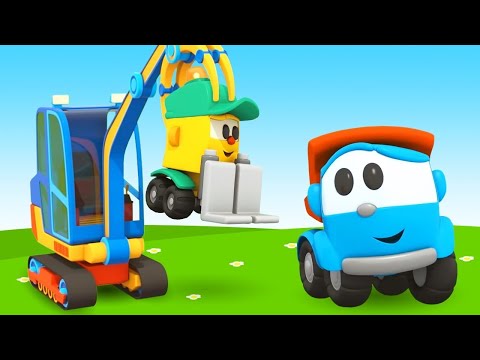 Leo baut Fahrzeuge. Auto Zeichentrickfilme für Kinder | Leo der Lastwagen - 4 Folgen am Stück
