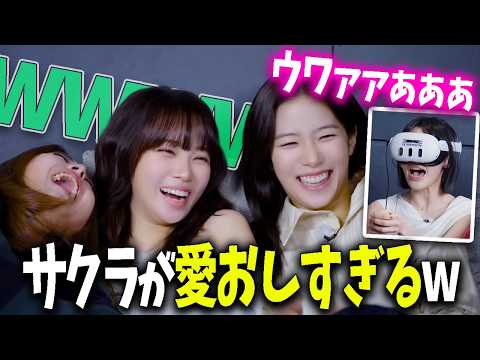 [LE SSERAFIM] Sakura's reaction is so hilariously cute and hilarious that the three of them are o...