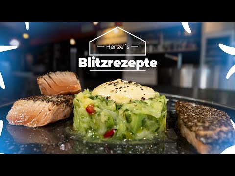 ⚡️ HENZES BLITZREZEPTE | Avocado-Gurkensalat mit Sesamlachs