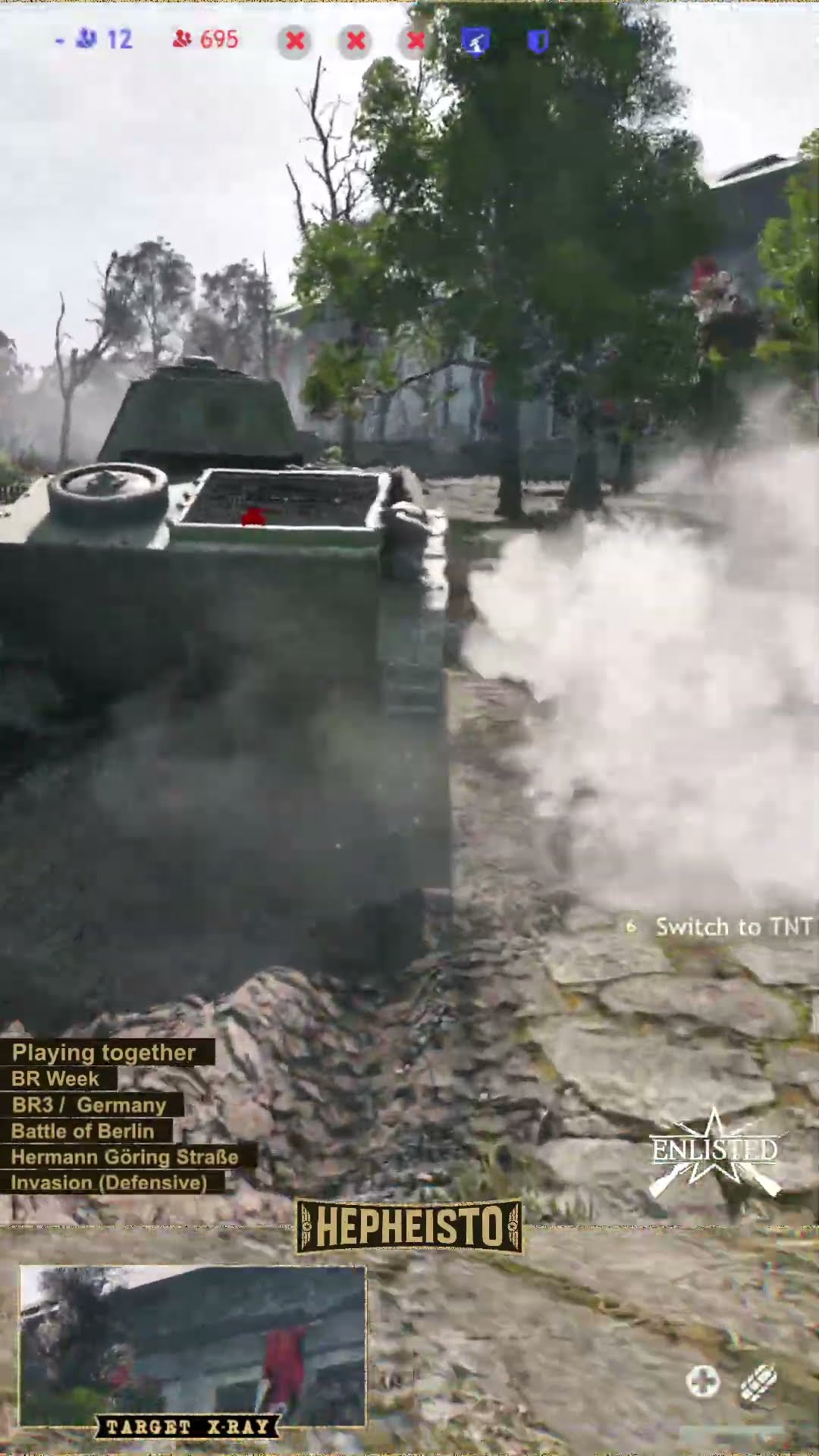 Machine Gunner eliminates Tank T-70 with TNT Charge