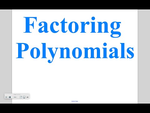 Algebra Lesson 10 5 Factoring Polynomials