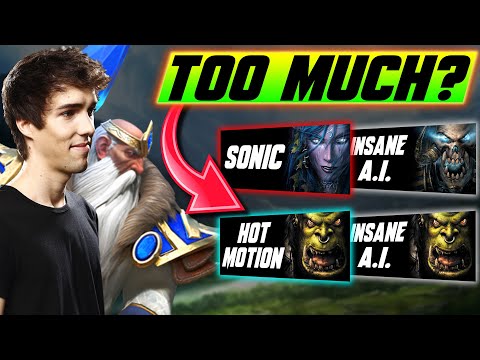 2v4 with 2 INSANE A.I.s... IS IT TOO MUCH?! - WC3 - Grubby