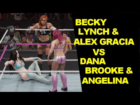 WWE 2K19 Becky Lynch & Alex Gracia vs Dana Brooke & Angelina - Tag Elimination