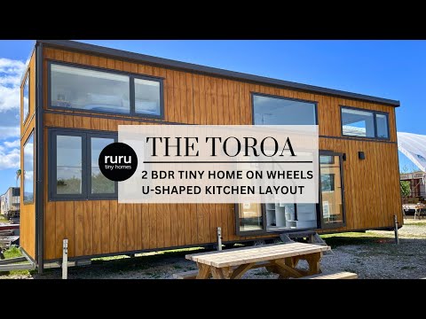 Ruru Tiny Homes: The Toroa - double storey two bedroom tiny home on wheels - U-shaped Kitchen Layout