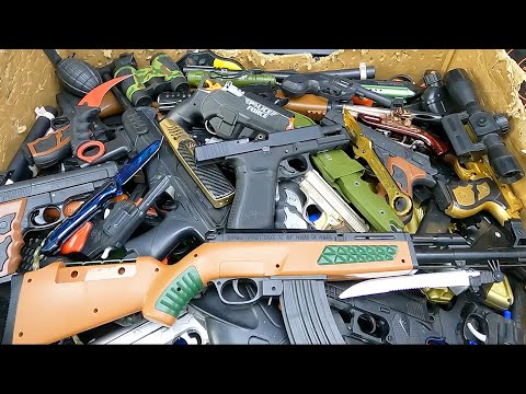 Weapon Box! Explosives and Legendary Dangerous Airsoft Toy Guns - Sharp Knives - Toy Gun Box