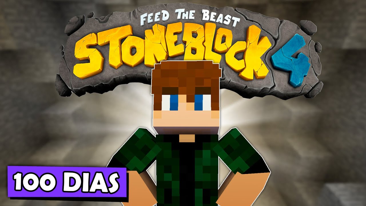 100 Dias SOBREVIIVENDO EMBAIXO da TERRA!! - FTB Stoneblock 4 - Parte 4 [Minecraft] [2K-HD]
