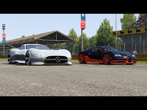 Mercedes-Benz Vision GT vs Bugatti Veyron 16.4 SS at Monza Full Course 1966