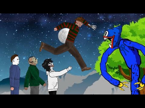 Huggy Wuggy vs Jeff the killer, Freddy Krueger, Michael Myers & Jason Voorhees