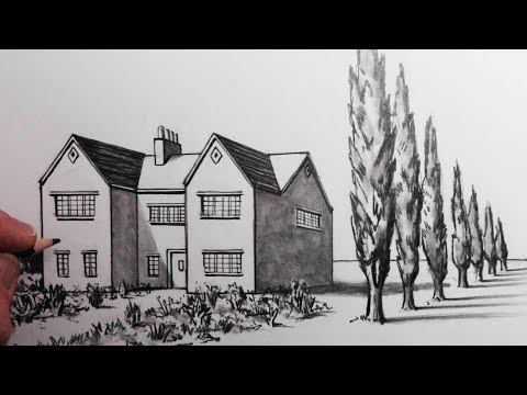 How to Draw House in 1-Point Perspective: Narrated Step by Step